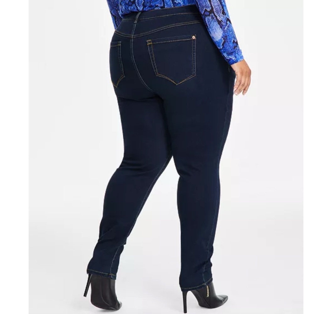 I.N.C. International Concepts Skinny Jeans Midrise | Dark Indigo | 14W | INC - Picture 2 of 12